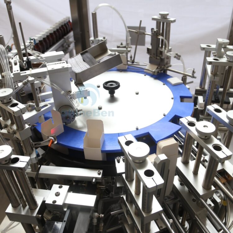 Top view of the automatic vertical rotary cartoner