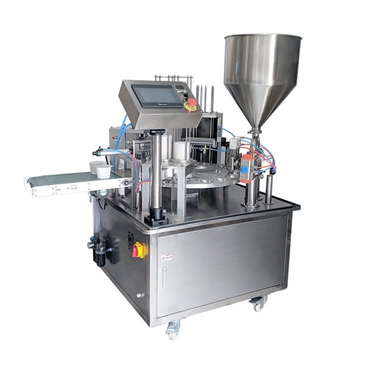 Rotary cup fill seal machine