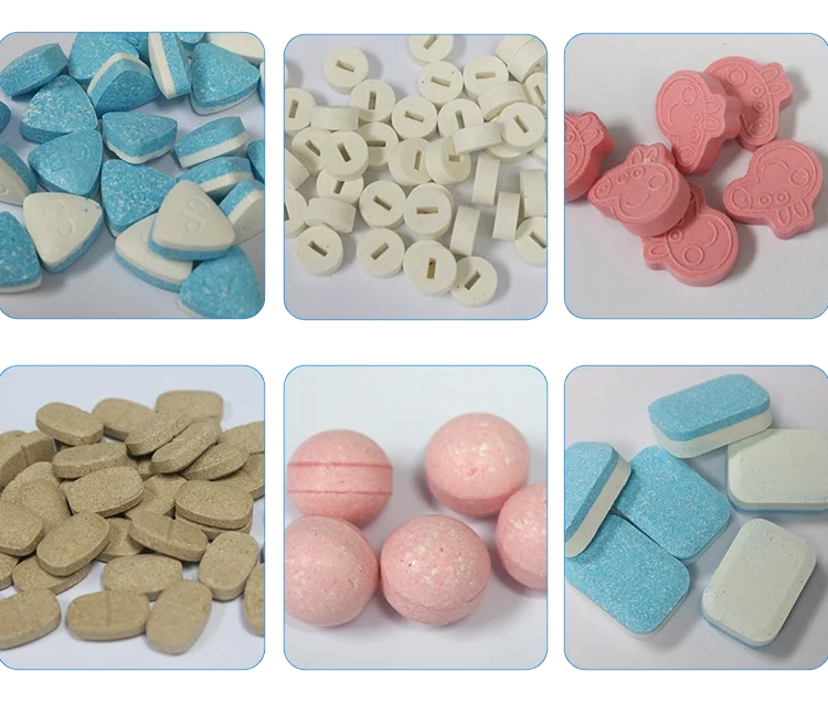 Samples made by the tablet press machine
