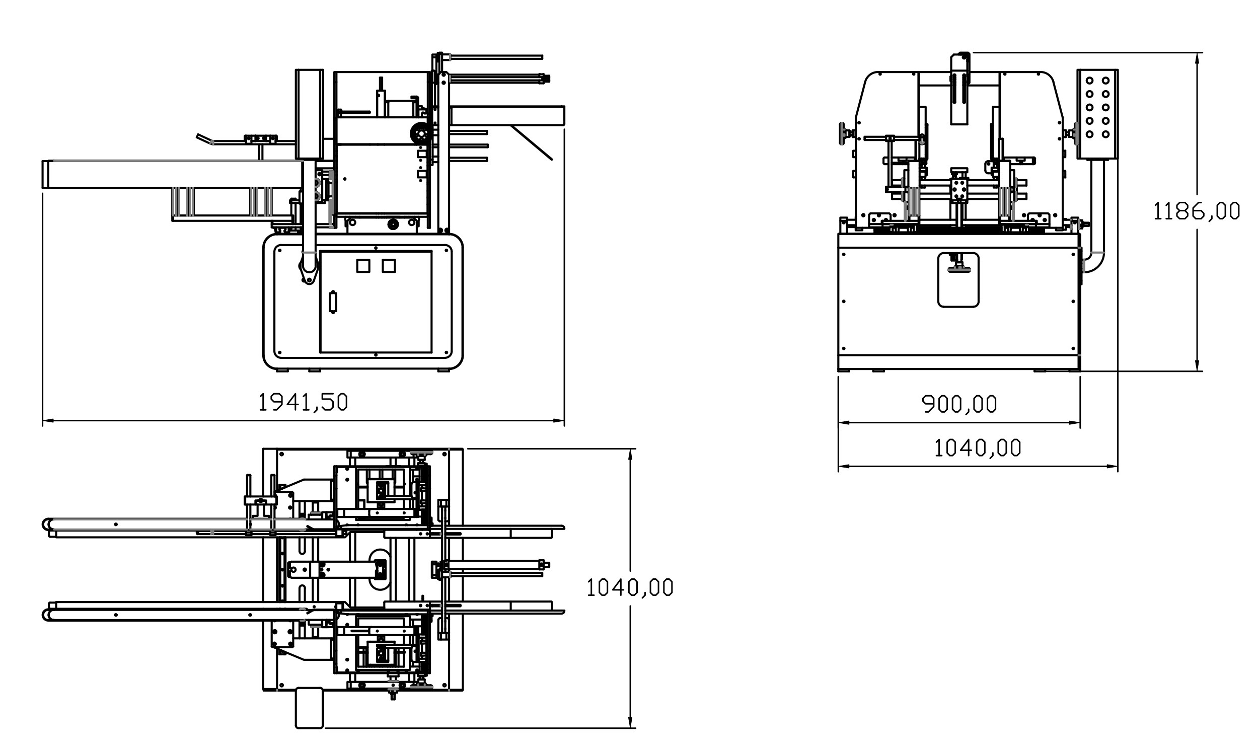 The drawing of Hot melt glue box sealing machine SBM-BS60
